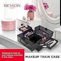 REVLON Makeup Box Organizer with Lock and Key, Smokey Tinted Transparent — image 2