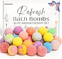 EvolutionUSA Refresh Bath Bombs, 24 Mini Bath Balls for Women — image 1