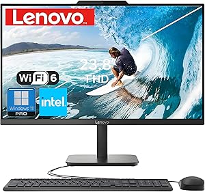 Lenovo 24″ FHD All-in-One Desktop Computer, Intel N100, 16GB RAM, 512GB SSD