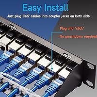 Lysymixs 24 Port RJ45 Patch Panel Cat7 STP Feed Through — image 3