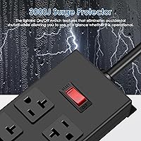 JUNNUJ 20 Amp Heavy Duty Power Strip 6-Outlet Surge Protector — image 3