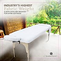 LONDON LINENS Soft Microfiber Massage Table Sheets Set - White — image 2