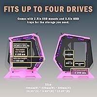 KEDIERS C570 Pink ATX Mid Tower Gaming Case — image 6