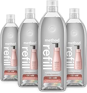 Method Premium Foaming Hand Wash Refill Vanilla + Raspberry 28oz (Pack of 4)