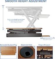 Rocelco 32″ Height Adjustable Standing Desk Converter — image 2