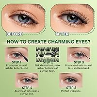 KEYYOU Natural Lash Clusters Kit 144Pcs D Curl 8-18MIX — image 5