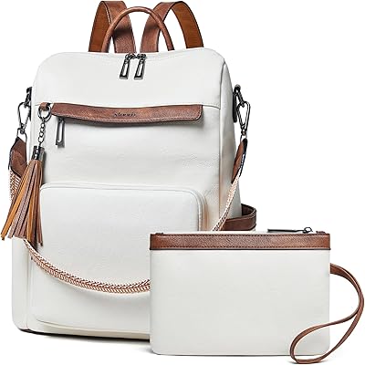 Shrrie Vegan Leather Laptop Backpack for Women 15.6-inch