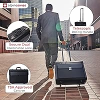 Alpine Swiss Rolling 17″ Laptop Briefcase on Wheels — image 2