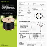 TRUE CABLE Cat6A Direct Burial Bulk Ethernet Cable 1000ft — image 6