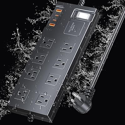 COVOZON Waterproof Surge Protector Power Strip