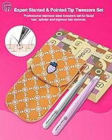 GlamTweeler Expert Slant and Point Tip Tweezer Set - Sparkle Baby Pink + Silver — image 6