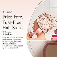 Kitsch XL Microfiber Hair Towel Wrap – Cherry Print, 40x24 inches — image 8