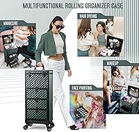 Yueieoun Nail Trolley Cart with 3 Drawers, Dark Green — image 6