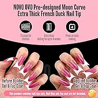 NOVO OVO Rose Pink Duck Nail Tips with Moon Curve, Medium Length, 150 pcs — image 4