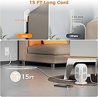 TESSAN JW401 Tower Surge Protector Power Strip 15 ft — image 2