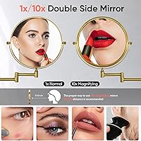 GURUN 8″ Wall Mounted Makeup Mirror with 10X Magnification — image 2