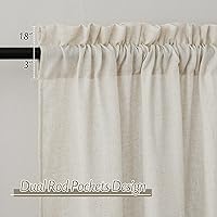 RYB HOME Linen Blend Curtains 36″L x 52″W, 2 Panels Set — image 3