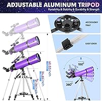 HUGERSTAR 80600Purple 80mm Refractor Telescope — image 4