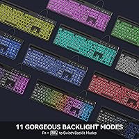 MARVO WK712 Large Print Backlit Keyboard — image 4