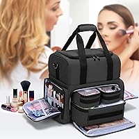 BAFASO 2 Layers Large Travel Makeup Bag with 3 Inner Removable Pouches — image 7