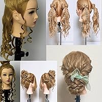 BaodanHair Mannequin Head 28 Inch Blonde Human Hair with Stand — image 6