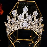 Aoligrace Luxury Cubic Zirconia Tiara - Gold — image 4