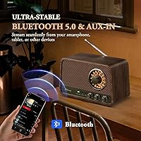 Audiocrazy Vintage Wooden AM FM Bluetooth Radio — image 4