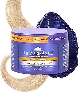 LA PUISSANCE Silver Toning Purple Hair Mask for Blonde & Gray Hair, 8.82oz