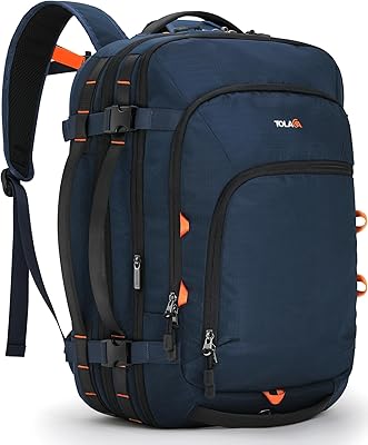 Tolaccea Travel Backpack 35-45L Expandable for 15.6″ Laptop