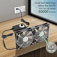 AmRunJe 2X 120mm Computer Fan with AC Plug — image 3