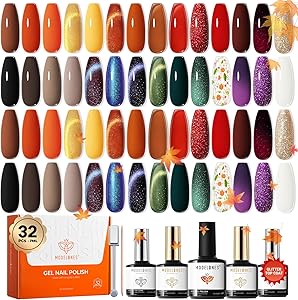 Modelones 32 PCS Fall Gel Nail Polish Kit Review