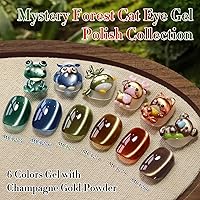 Double Rhythm Cat Eye Gel Nail Polish Set of 6 - Green Navy Blue Black (T6-61) — image 2