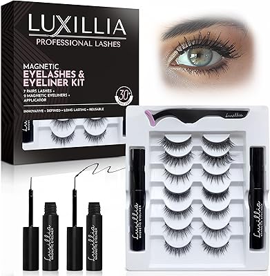 Luxillia Magnetic Eyelashes Kit – 10 Piece Set with Applicator