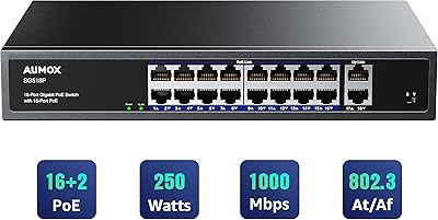 Aumox SG518P 18-Port Gigabit PoE Switch