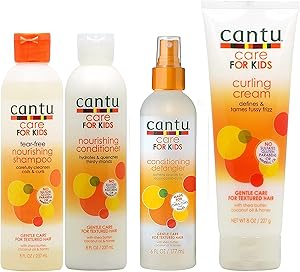 Cantu Care for Kids Shampoo, Conditioner, Detangler & Curling Cream Set Review