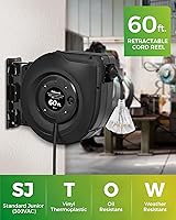 WILAWELS Retractable Extension Cord Reel 60FT 12AWG — image 2