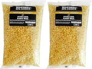 Waxness Spa Choice Natural Honey Gel Hard Wax Beads 2.2 lb / 1 kg Pack of 2