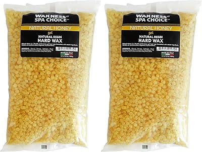 Waxness Spa Choice Natural Honey Gel Hard Wax Beads 2.2 lb / 1 kg Pack of 2