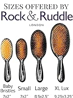 Rock & Ruddle Natural Mixed Boar Bristle Hair Brush - Travel Size (17.5cm) - Black & White Stripes — image 4