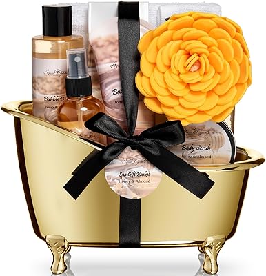 Aqua Elegante Spa Gift Basket – Honey & Almond Scented Bath Set