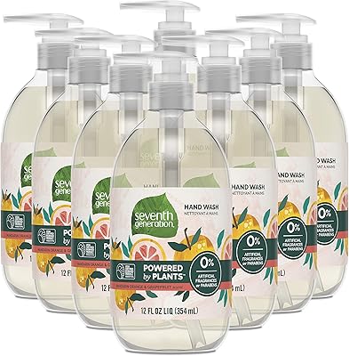 Seventh Generation Hand Soap, Mandarin Orange & Grapefruit, 12 Fl Oz (Pack of 8)