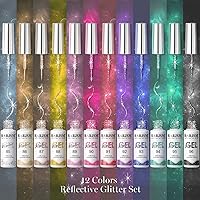 RARJSM Reflective Glitter Nail Art Gel Liner Set 12 Colors 5mL — image 3
