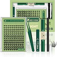 KEYYOU Natural Lash Clusters Kit 144Pcs D Curl 8-18MIX — image 1