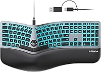 seenda KUW01 7-Color Backlit Wired Ergonomic Keyboard — image 1