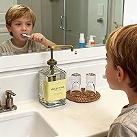 eBun Goldengleam Glass Mouthwash Dispenser with Gold Plastic Pump, 37oz — image 8