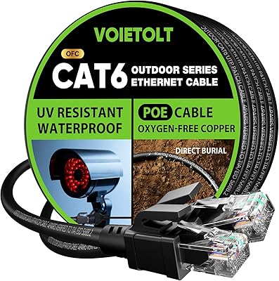 VOIETOLT Cat 6 Outdoor Ethernet Cable 100 ft