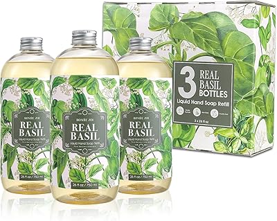 ROMIIE ZOI Liquid Hand Soap Refill Set – Basil Scent, 26 Fl Oz (3 Pack)