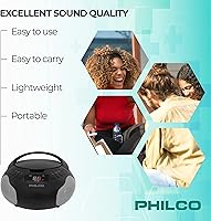 Philco Portable CD Player Boombox PBB1005-BK — image 4