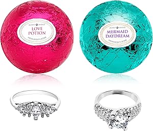 Jackpot Candles Mermaid Love Potion Bath Bombs Gift Set of 2 with Ring Surprise Review