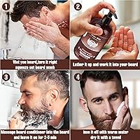 ISNER MILE Beard Wash & Conditioner Set - 17oz Biotin, Argan & Jojoba Oils, Sandalwood Scent — image 6